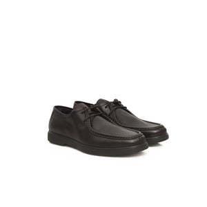 Braune Herren-Derby-Schuhe aus Kuhfell