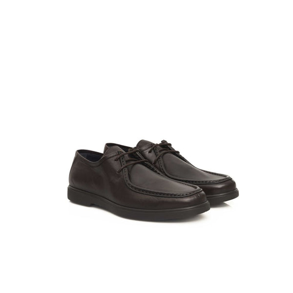 Braune Herren-Derby-Schuhe aus Kuhfell