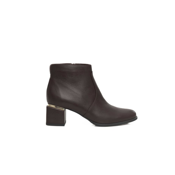 Burgunderfarbenes Rindsleder Damenstiefel