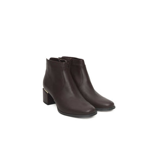 Burgunderfarbenes Rindsleder Damenstiefel