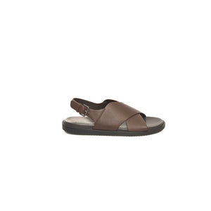 Braune Rindsleder Herren Sandale