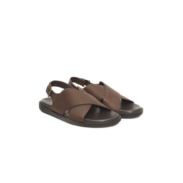 Braune Rindsleder Herren Sandale