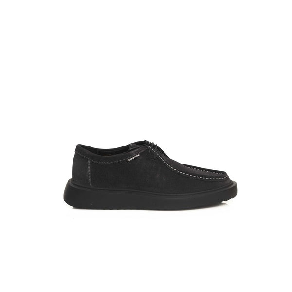 Schwarzes Rindsleder Männer Derby-Schuh