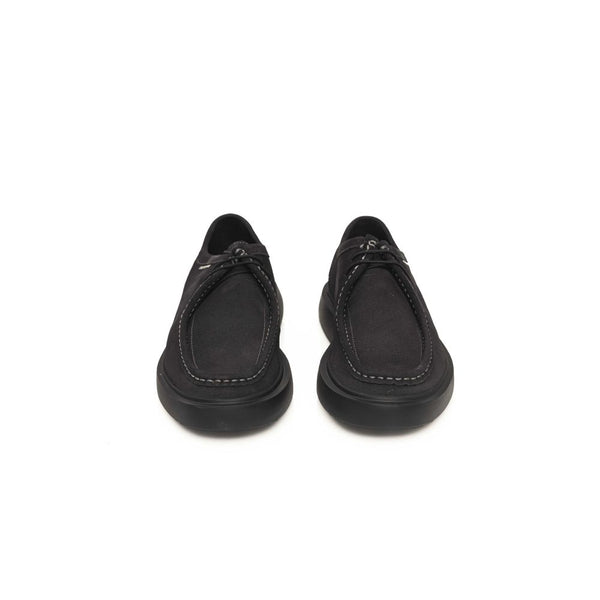 Schwarzes Rindsleder Männer Derby-Schuh