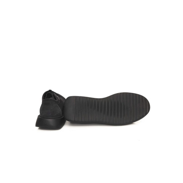Schwarzes Rindsleder Männer Derby-Schuh