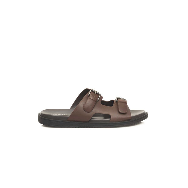 Braune Rindsleder Herren Sandale