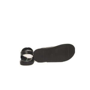 Schwarze Leder Herren Sandale