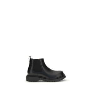 Schwarze Chelsea-Stiefel aus Bullenleder