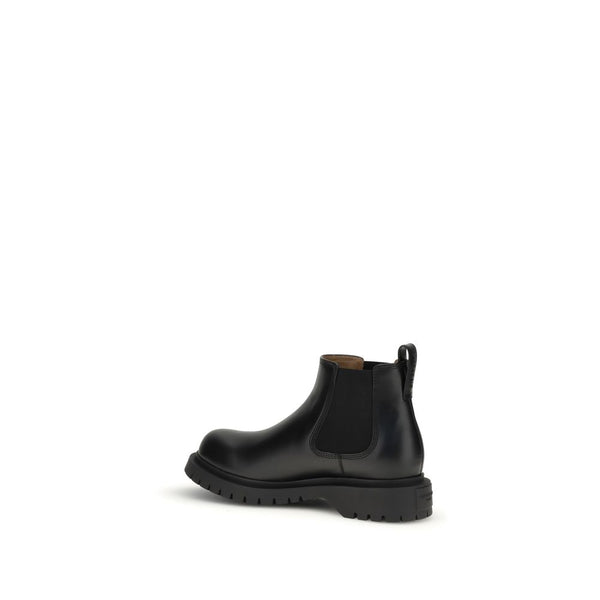 Schwarze Chelsea-Stiefel aus Bullenleder