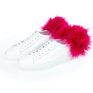 Weißes Lammleder Damen Sneaker