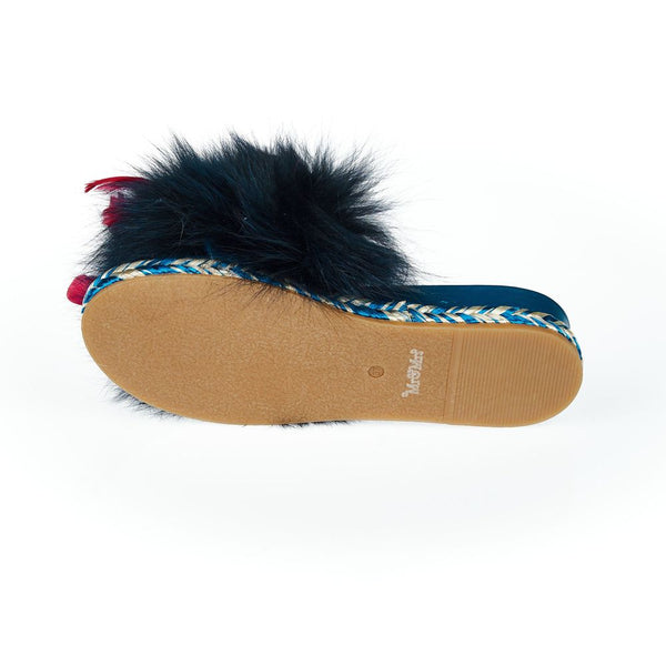Blaue Lammleder Damen Sandale