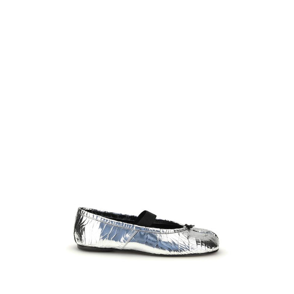 Silberne Kalbshaut Bos Taurus Ballerinas