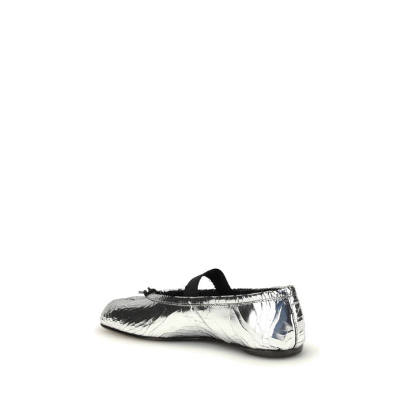 Silberne Kalbshaut Bos Taurus Ballerinas