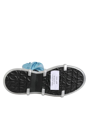Blue Lace Up Over The Knee Socken Männer Stiefel Schuhe
