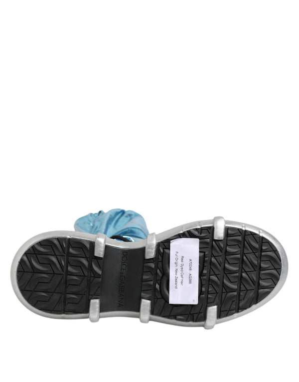 Blue Lace Up Over The Knee Socken Männer Stiefel Schuhe