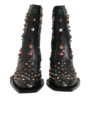 Schwarz Kristall verschönert Männer kurze Stiefel Schuhe