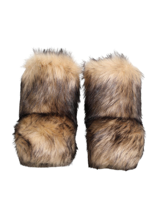 Braun Faux Skim Pelz Männer kurze Stiefel Schuhe