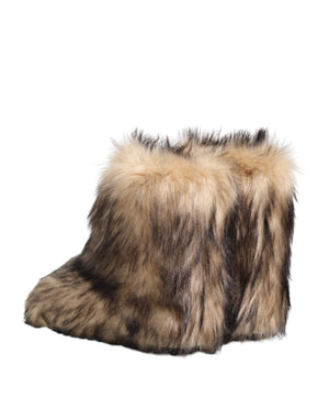 Braun Faux Skim Pelz Männer kurze Stiefel Schuhe