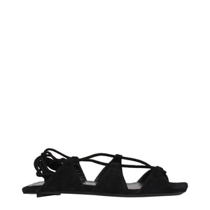 Schwarze Ledersandalen