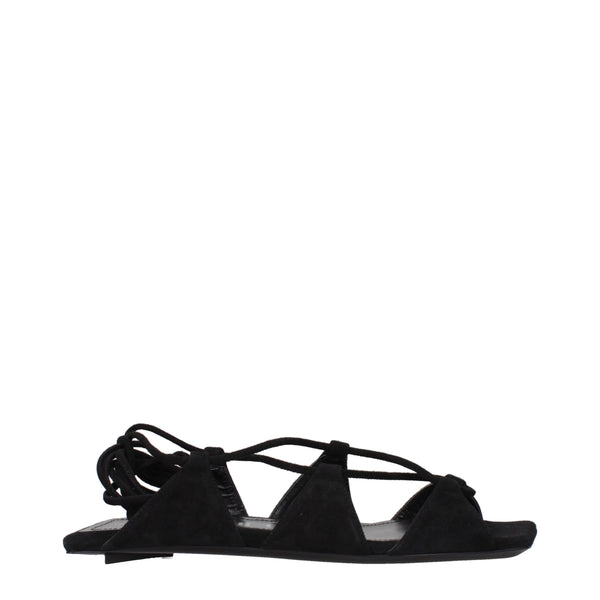 Schwarze Ledersandalen
