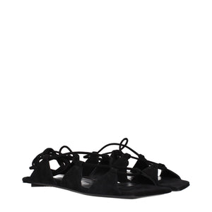 Schwarze Ledersandalen