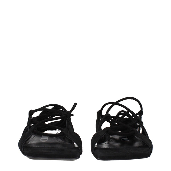 Schwarze Ledersandalen