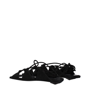Schwarze Ledersandalen
