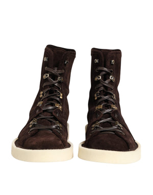 Braune Wildleder Schnürstiefel kurze Schuhe