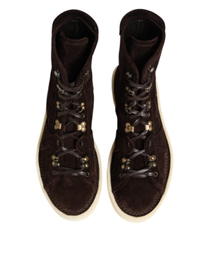 Braune Wildleder Schnürstiefel kurze Schuhe