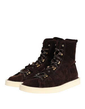 Braune Wildleder Schnürstiefel kurze Schuhe