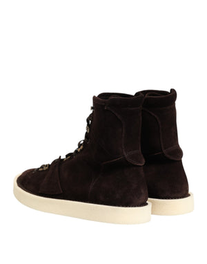 Braune Wildleder Schnürstiefel kurze Schuhe