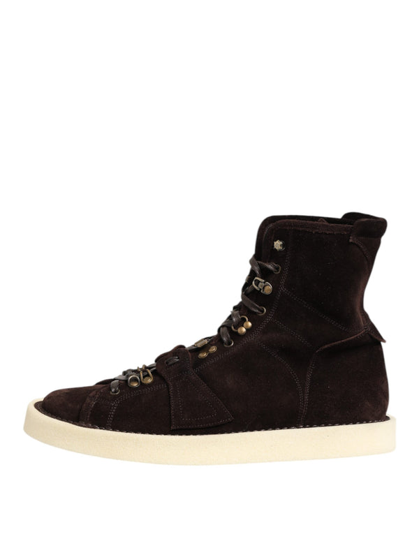 Braune Wildleder Schnürstiefel kurze Schuhe