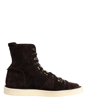 Braune Wildleder Schnürstiefel kurze Schuhe