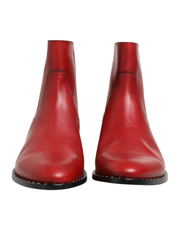 Rote beschlagene kurze Chelsea-Stiefel Schuhe