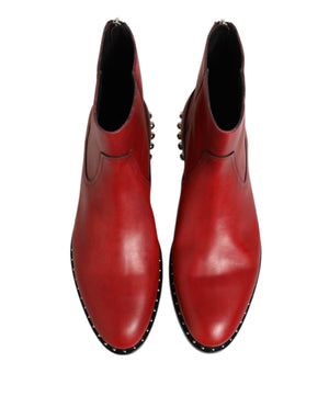 Rote beschlagene kurze Chelsea-Stiefel Schuhe