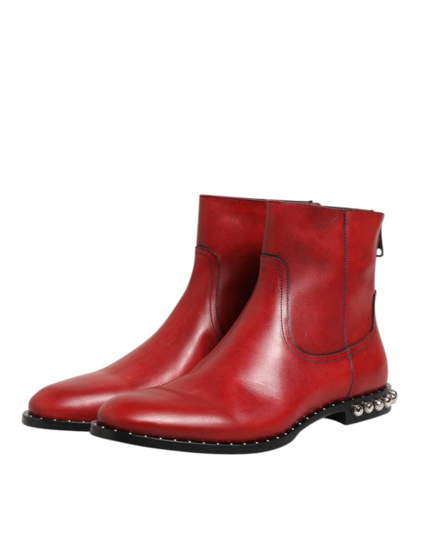 Rote beschlagene kurze Chelsea-Stiefel Schuhe
