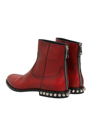 Rote beschlagene kurze Chelsea-Stiefel Schuhe
