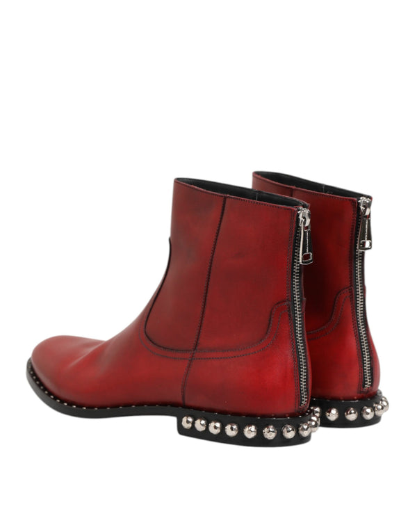 Rote beschlagene kurze Chelsea-Stiefel Schuhe