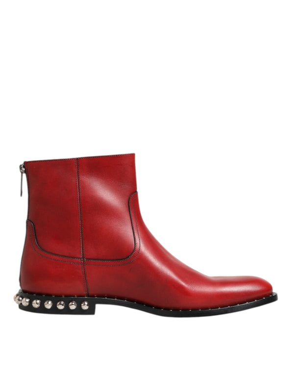 Rote beschlagene kurze Chelsea-Stiefel Schuhe