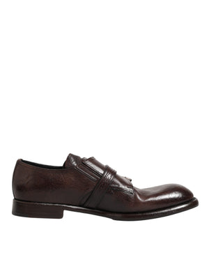 Braune Leder Monk Strap Formelle Derby Schuhe