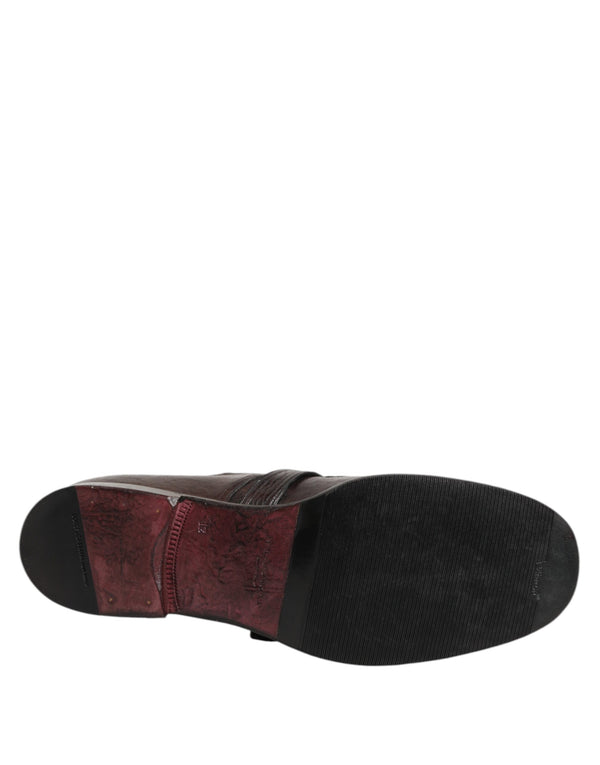 Braune Leder Monk Strap Formelle Derby Schuhe