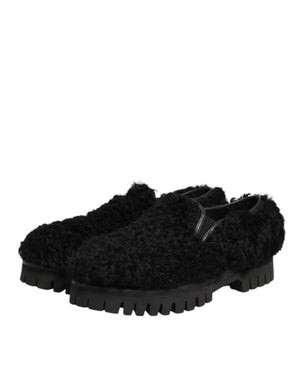 Kleid Schwarz Pelz Leder Hausschuhe Männer Schuhe
