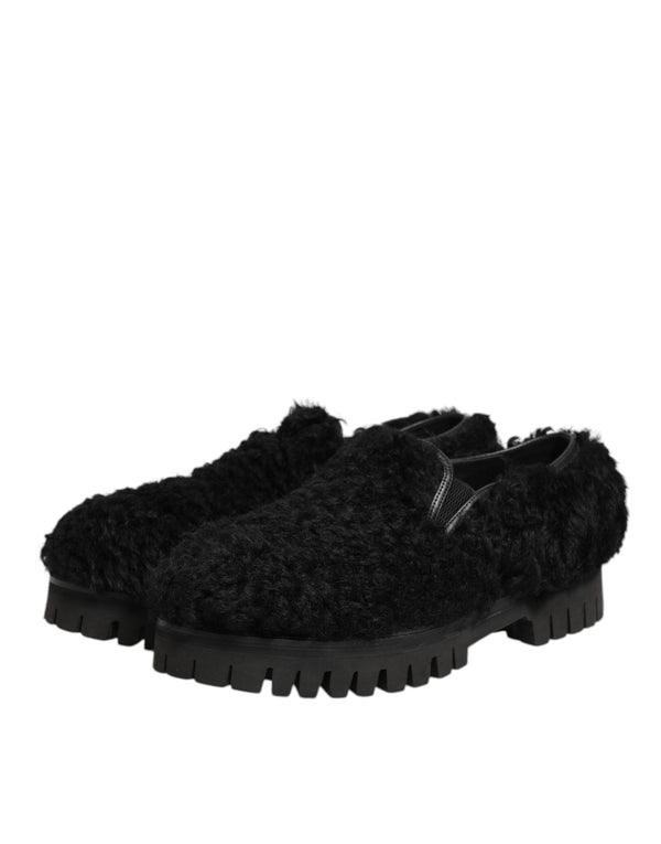 Kleid Schwarz Pelz Leder Hausschuhe Männer Schuhe