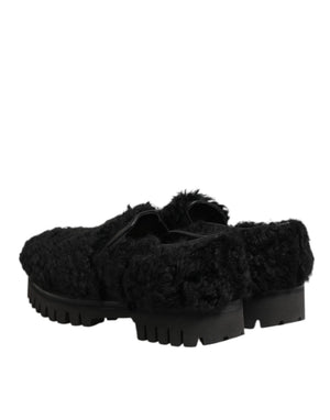 Kleid Schwarz Pelz Leder Hausschuhe Männer Schuhe