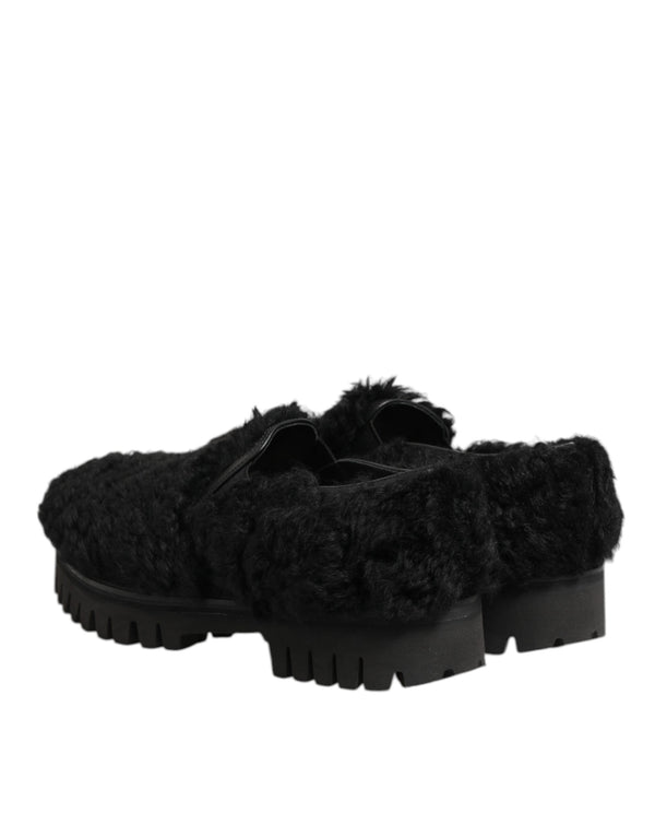Kleid Schwarz Pelz Leder Hausschuhe Männer Schuhe