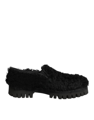 Kleid Schwarz Pelz Leder Hausschuhe Männer Schuhe