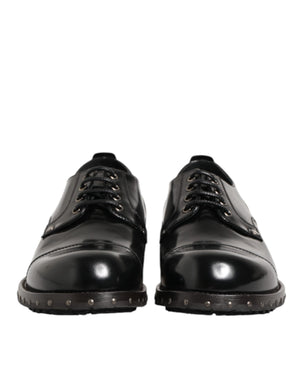 Schwarzes Leder beschlagene Männer formelle Derby Schuhe