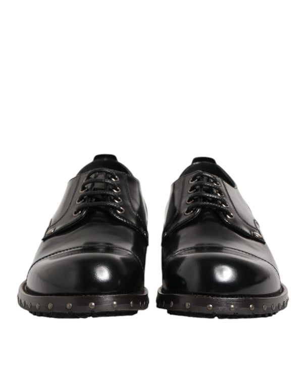 Schwarzes Leder beschlagene Männer formelle Derby Schuhe