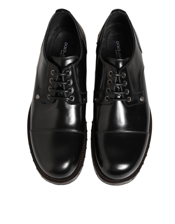 Schwarzes Leder beschlagene Männer formelle Derby Schuhe