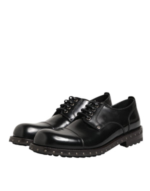 Schwarzes Leder beschlagene Männer formelle Derby Schuhe